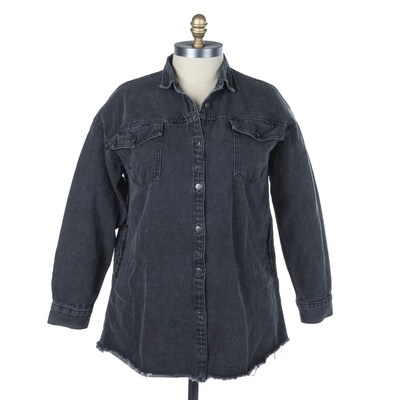 denim shacket plus size