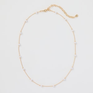 Brand Name: avec Pearl and Mini Bead Chain Necklace