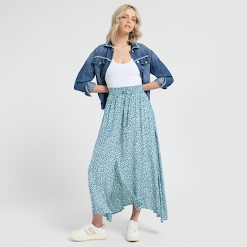 Angie Ditsy Print Midi Skirt