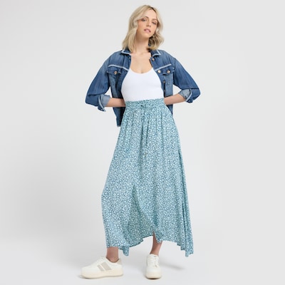 Angie Ditsy Print Midi Skirt (Extended Sizes Available)