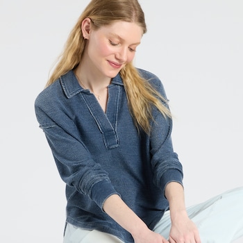 Thread & Supply Ribbed Johnny Collar Top