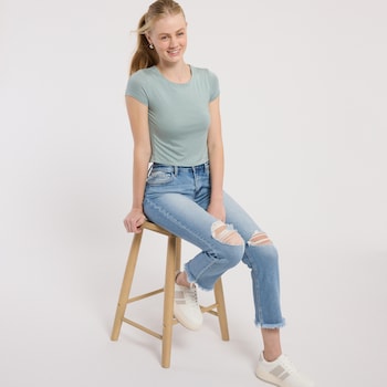 Vervet Jeanne High Rise Relaxed Straight Jean