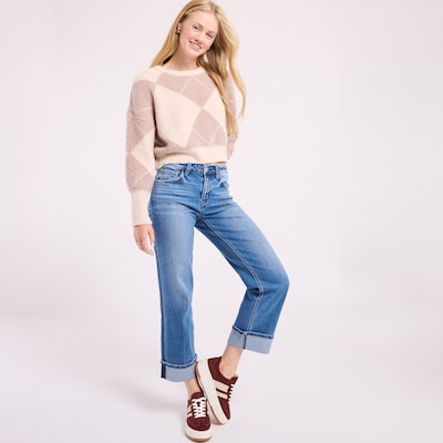 Bridge By Gly Mid Rise Ankle Slim Cuff Jeans