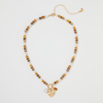 avec Beaded Heart Charm Necklace