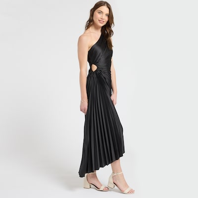 Dress Forum One Shoulder Asymmetrical Pleated Dress