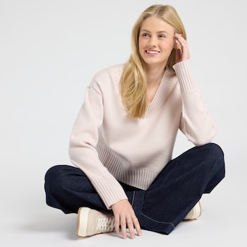 Pink Rose Solid Knit Sweater