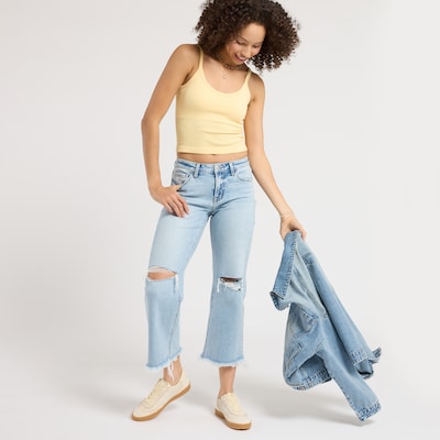 Bridge By Gly Mid Rise Slim Wide Leg Jeans