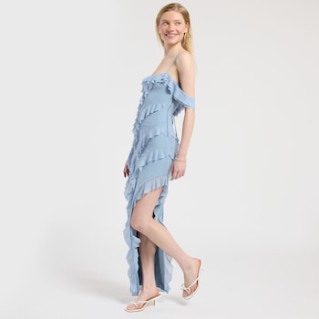 The Vintage Shop Sleeveless Ruffle Mesh Corset Back Dress