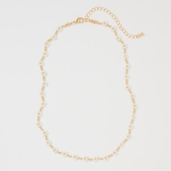 avec Zig Zag Beaded Flower Necklace