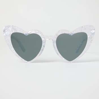 Twig & Arrow Sparkle Heart Frame Sunglasses