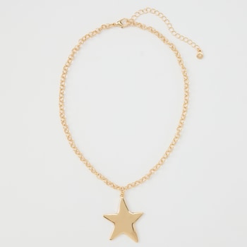 avec Large Hammered Star Pendant Necklace