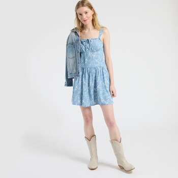 Thread & Supply Floral Chambray Dress