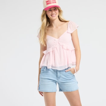 Lovervet High Rise Denim Carpenter Shorts