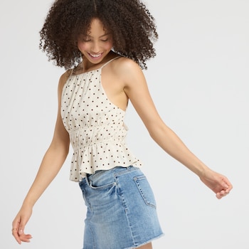 HyFve Polka Dot Peplum Tank Top
