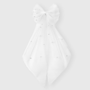 Twig & Arrow Pearl Accented Organza Bow Barette