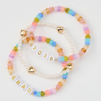 avec 2026 Grad Colorful Beaded Bracelet Set