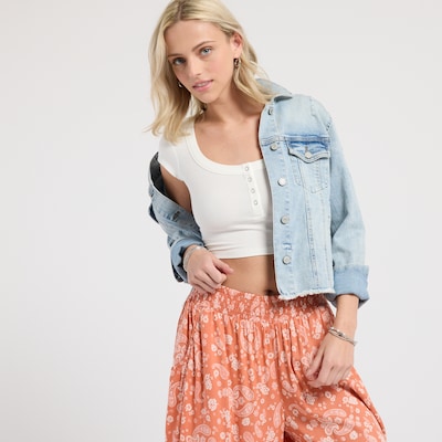 The Workshop Henley Cropped Tee