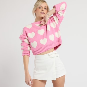 Flying Tomato Bow Trim Denim Skort