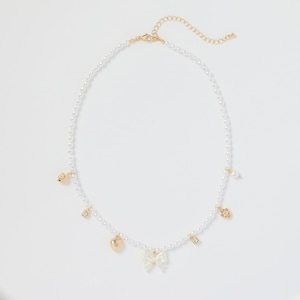 Brand Name: avec Bow Pearl Necklace