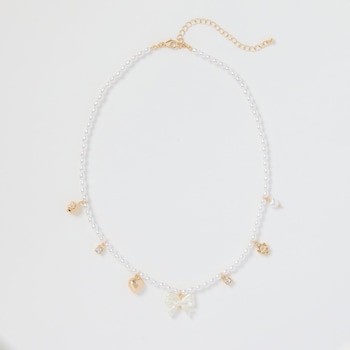 avec Bow Pearl Necklace