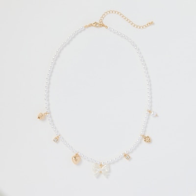 avec Bow Pearl Necklace