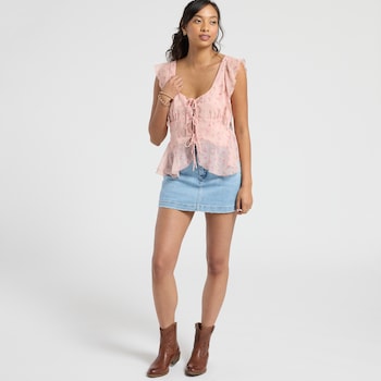 Bridge By Gly High Rise Denim Mini Skort