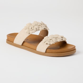 Blowfish Malibu® Flower Adorned 2-Band Slide Sandal