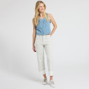 Lovervet Striped High Rise Cuff Jeans