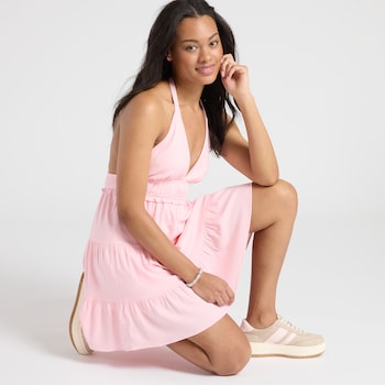 Moa Moa Halter Style Tiered Dress