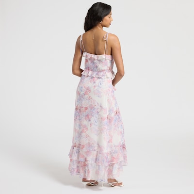 knee length dresses for ladies Women's Ruffled Maxi Dress- Floral Print Ruffle Maxi- Storia Dresses   Juliana's Boutique
