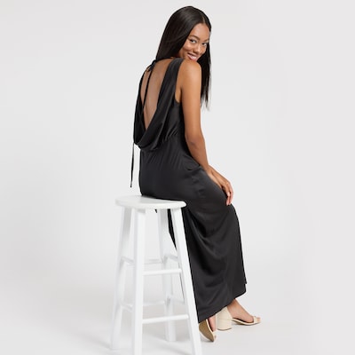 Crystal Doll Scoop Back Satin Dress