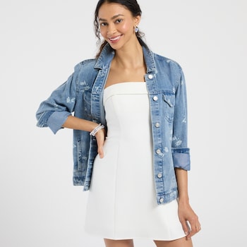 Crystal Doll Strapless A-Line Bow Back Dress
