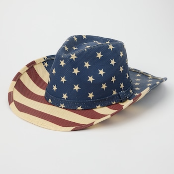 Fame Accessories Flag Pattern Cowboy Hat