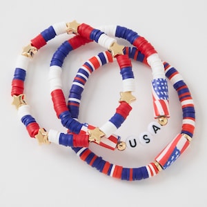 Brand Name: Juliet by Crystal Avenue Americana Star Charm Bracelet Set