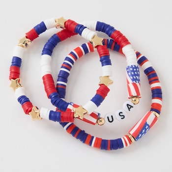 Juliet by Crystal Avenue Americana Star Charm Bracelet Set