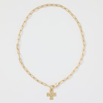 Juliet by Crystal Avenue Hammered Cross Necklace