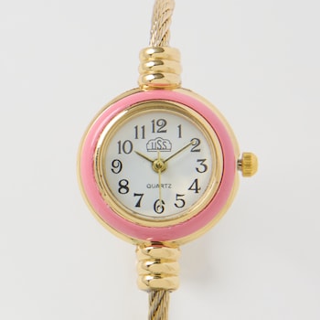 Juliet by Crystal Avenue Pink Face Wrap Watch