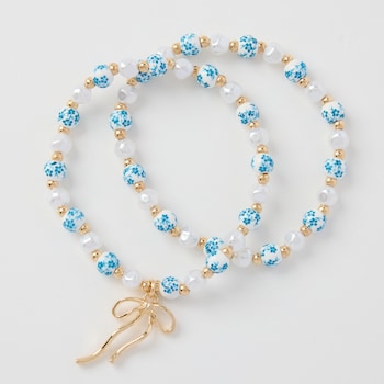 Juliet by Crystal Avenue Bow Charm Bracelet Set