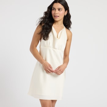 Crystal Doll Satin Halter Dress