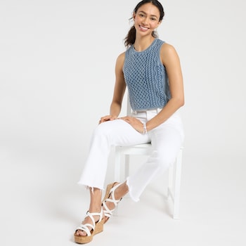 J.O.A. Sleeveless Cable Knit Sweater