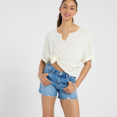 Camarosa Short Sleeve Notch Neck Knit Top