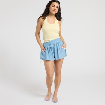 Beivy Side Tie Elastic Waist Shorts