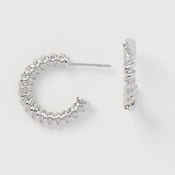 OK Originals Silver Twist Hoop Earrings