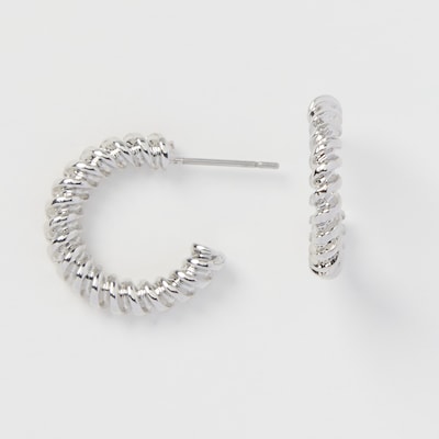OK Originals Silver Twist Hoop Earrings