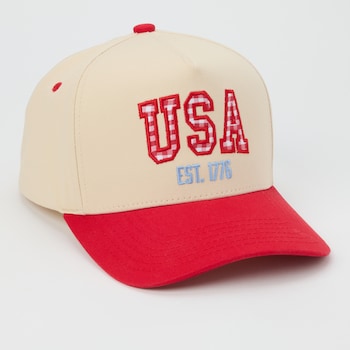 C.C Exclusives Gingham USA Baseball Cap