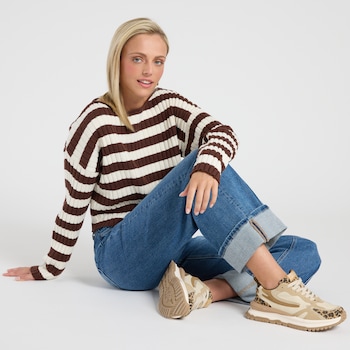 Pink Rose Drop Shoulder Boat Neck Sweater
