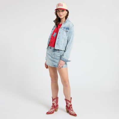 MICA DENIM High-Rise Mini Skirt