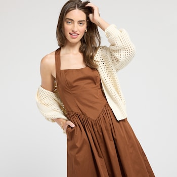 Crystal Doll Halter Drop Waist Dress