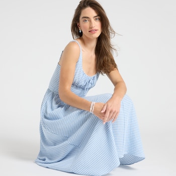 The Workshop Gingham Corset Dress