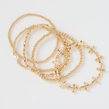 avec Beaded Cross Bracelet Set